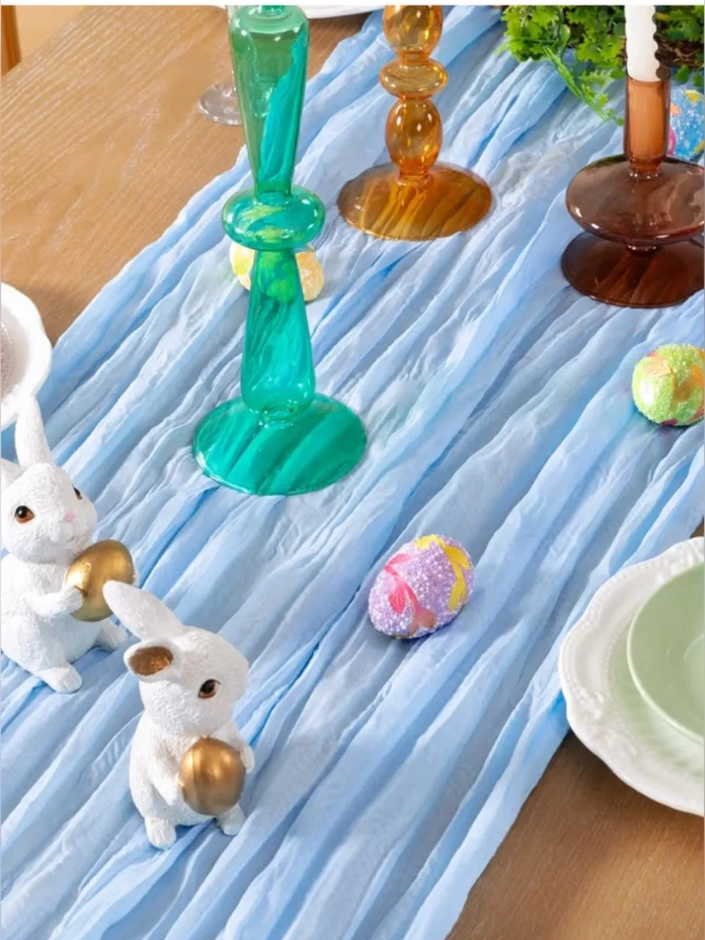 NEW-Set of 2 -10 Foot BabyBlue Cheesecloth Table Runner Table Runner Boho Gauze
